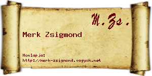 Merk Zsigmond névjegykártya